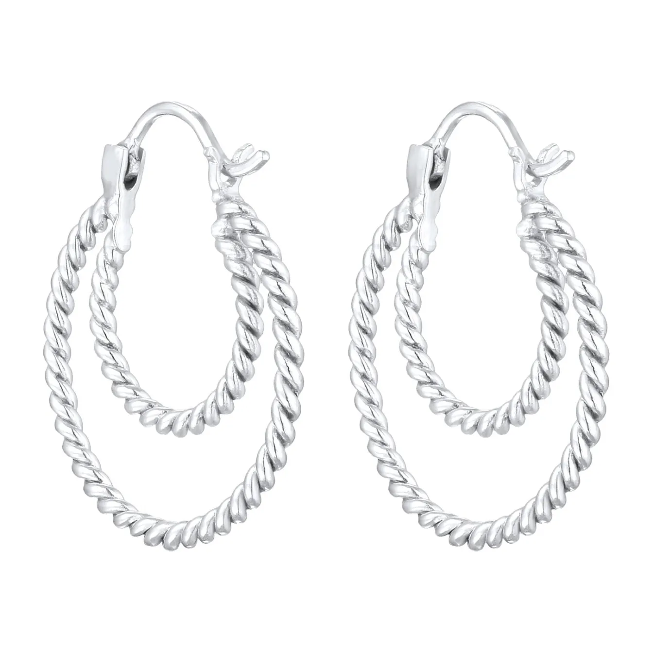 Elli "Creolen Twisted< Ohrringe|Silber