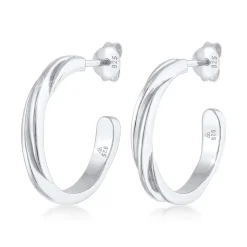 Elli "Creolen Twisted< Ohrringe|Silber