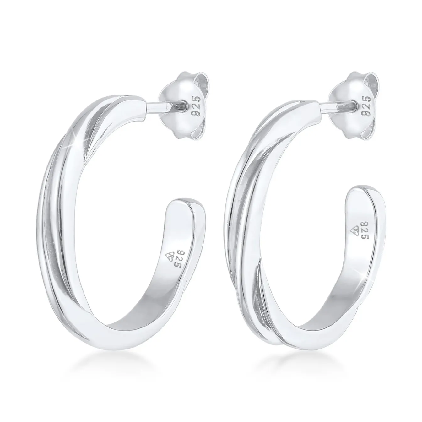 Elli "Creolen Twisted< Ohrringe|Silber
