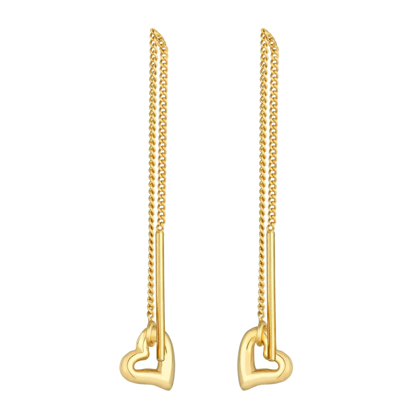 Elli "Durchzieh-Ohrringe Herz< Symbol-schmuck|Herz-schmuck