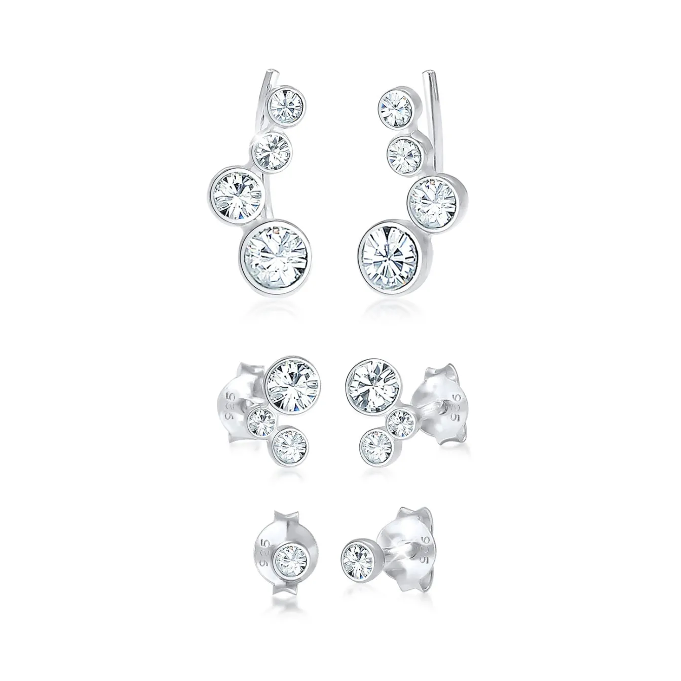 Elli "Ear Climber | Kristall (Weiß)< Ohrringe|Silber