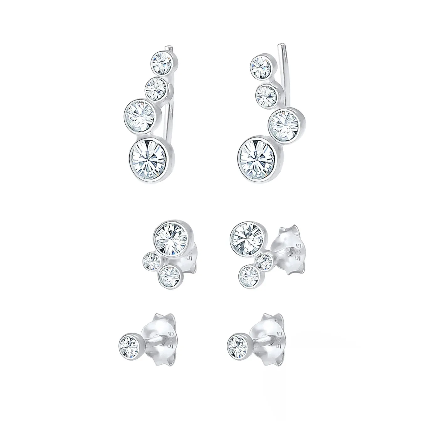 Elli "Ear Climber | Kristall (Weiß)< Ohrringe|Silber
