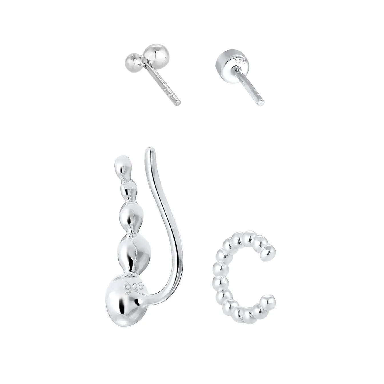 Elli "Ear Climber | Kristall (Weiß)< Ohrringe|Silber