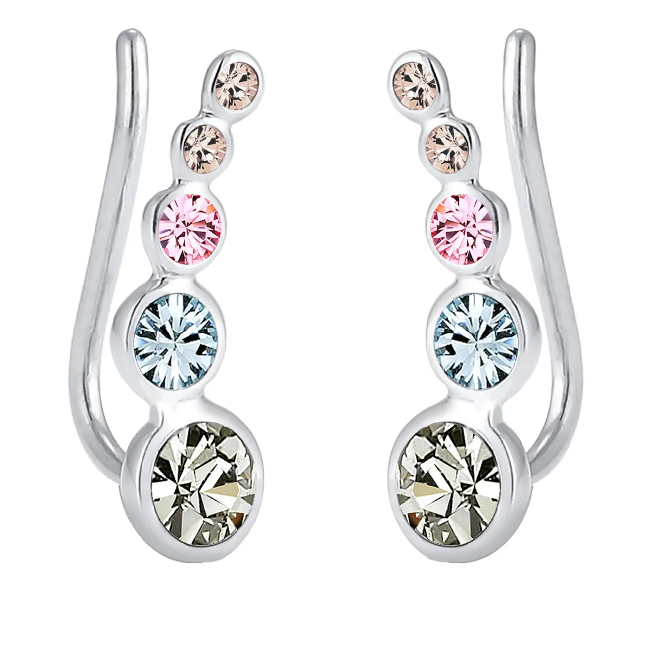 Elli "Ear Climber | Kristall (Weiß)< Roségold|Ohrringe