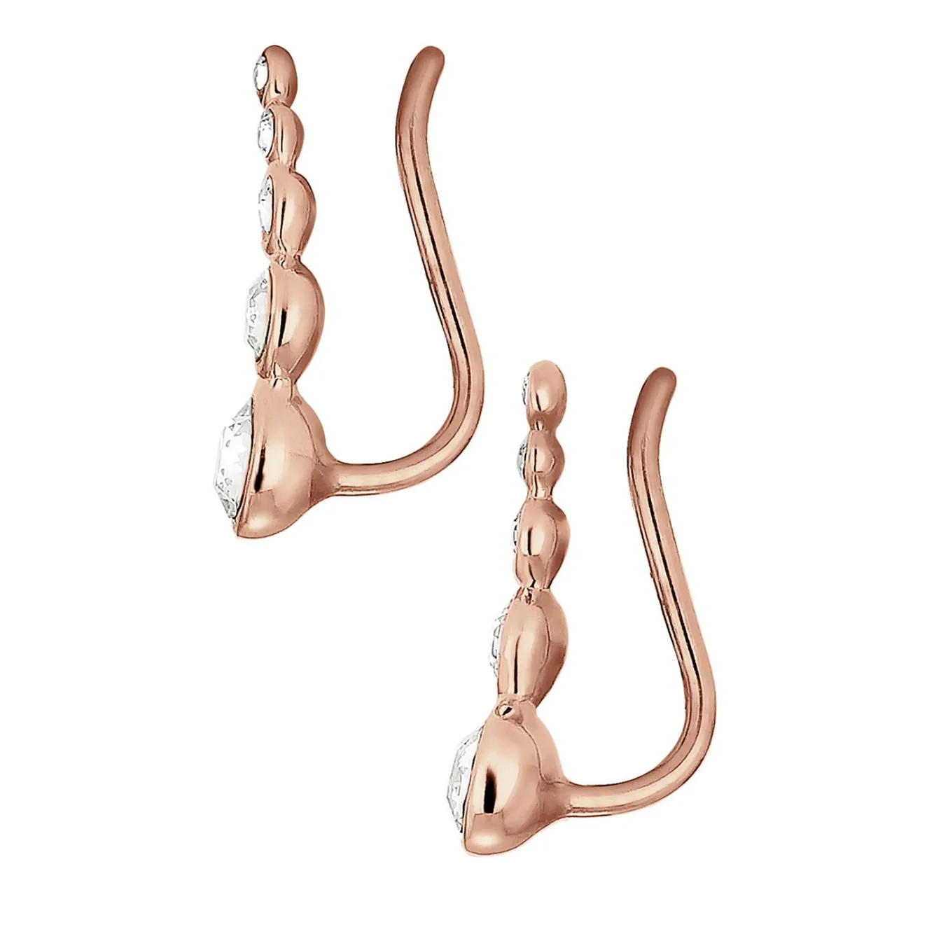 Elli "Ear Climber | Kristall (Weiß)< Roségold|Ohrringe