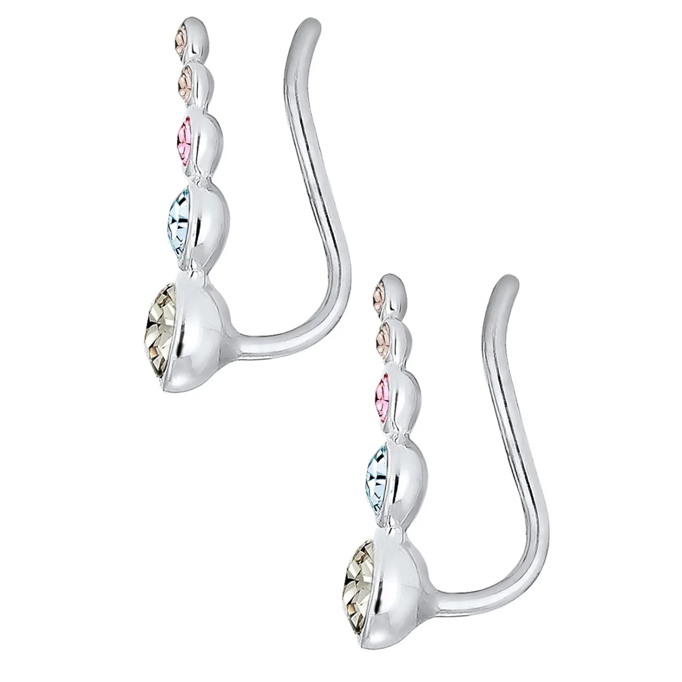 Elli "Ear Climber | Kristall (Weiß)< Roségold|Ohrringe