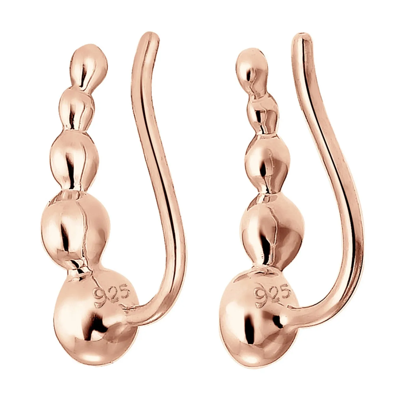 Elli "Ear Climber | Kristall (Weiß)< Roségold|Ohrringe