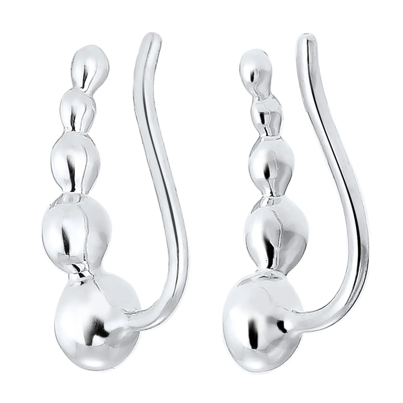 Elli "Ear Climber | Kristall (Weiß)< Roségold|Ohrringe