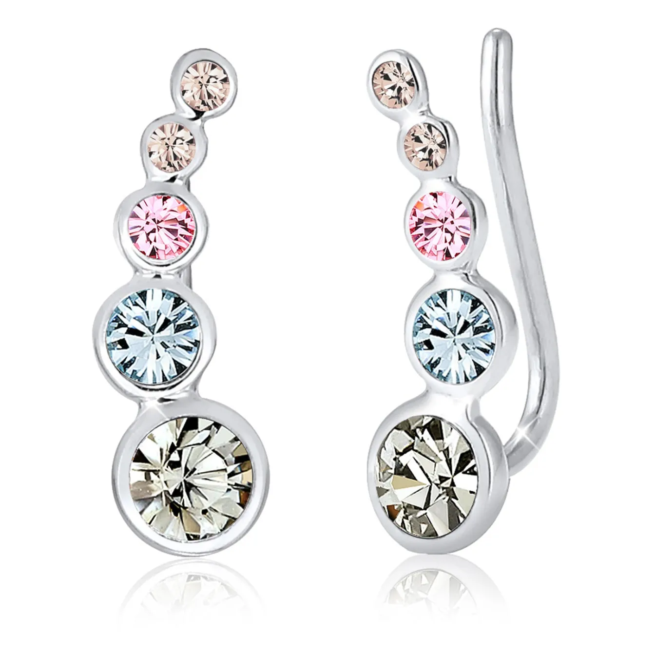 Elli "Ear Climber | Kristall (Weiß)< Roségold|Ohrringe