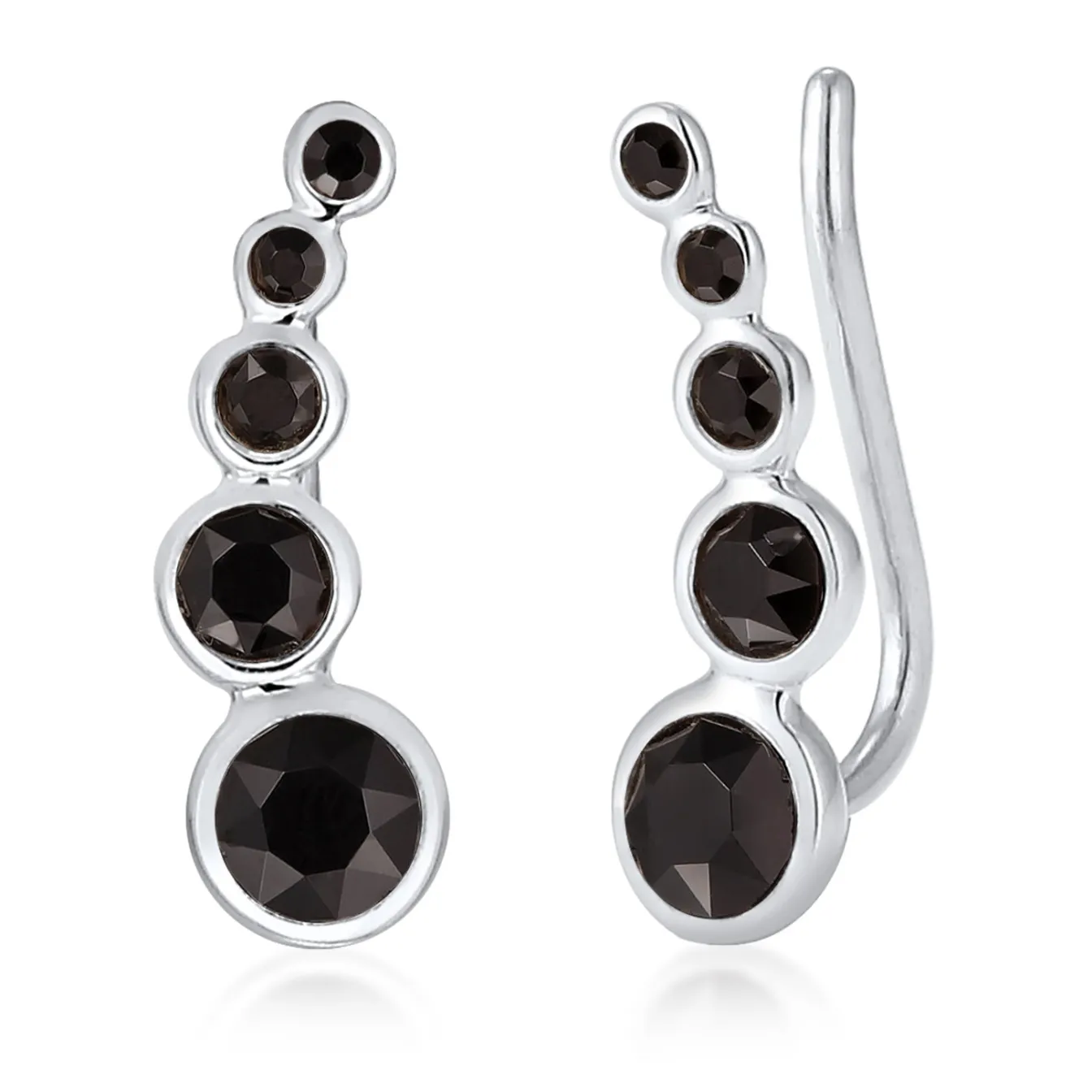 Elli "Ear Climber | Kristall (Weiß)< Roségold|Ohrringe