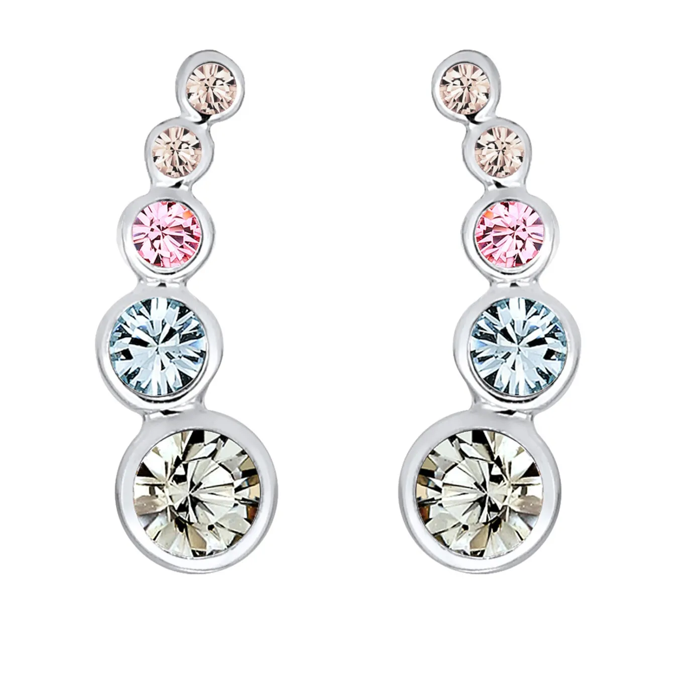 Elli "Ear Climber | Kristall (Weiß)< Roségold|Ohrringe