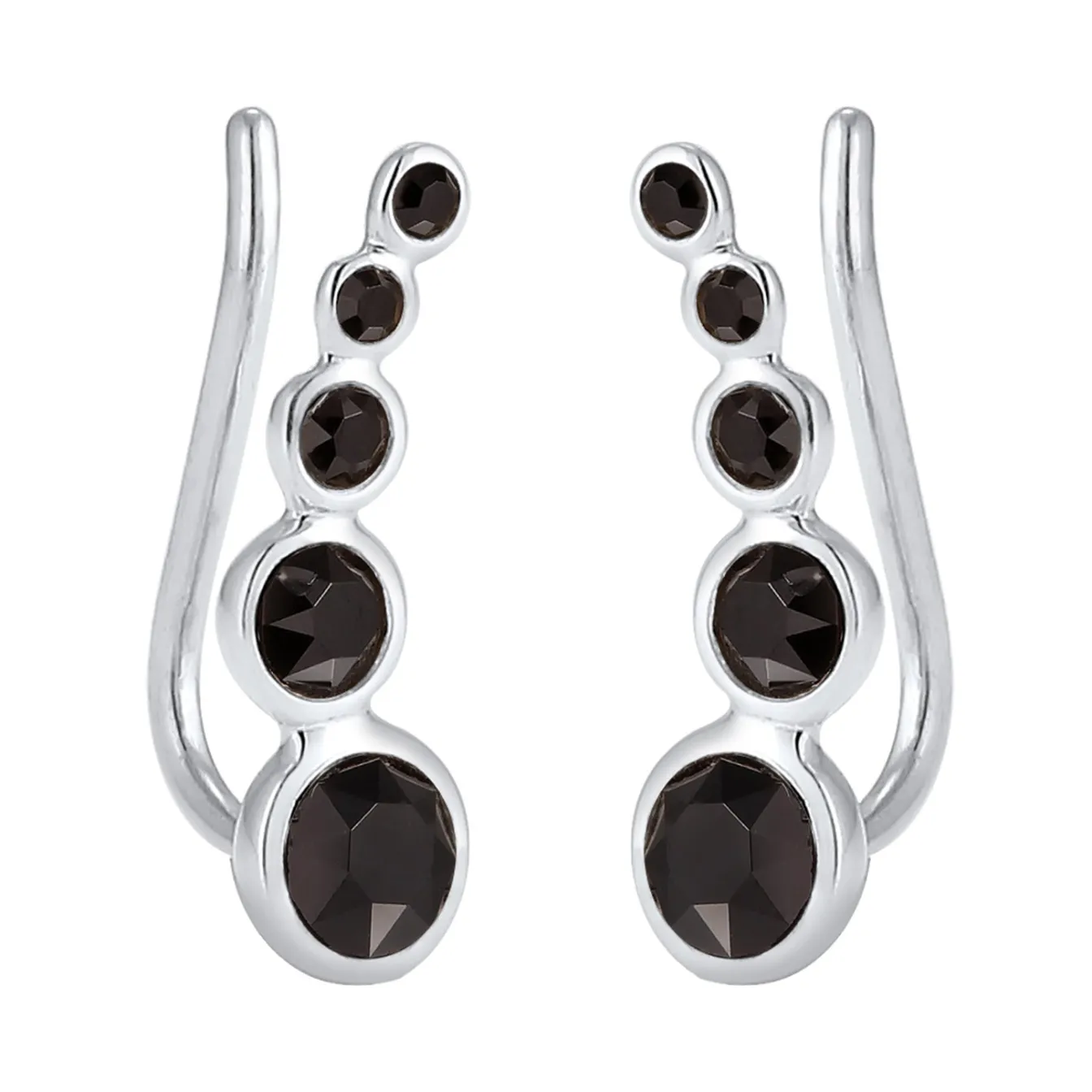 Elli "Ear Climber | Kristall (Weiß)< Roségold|Ohrringe