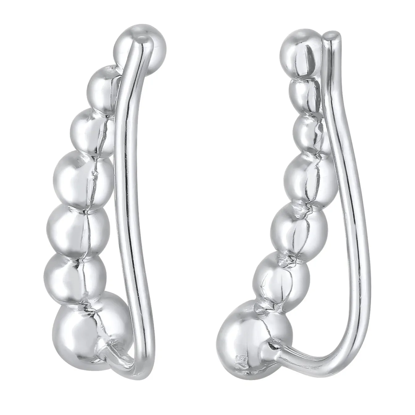 Elli "Earclimber Funkelnd | Kristall (Weiß)< Ohrringe|Silber