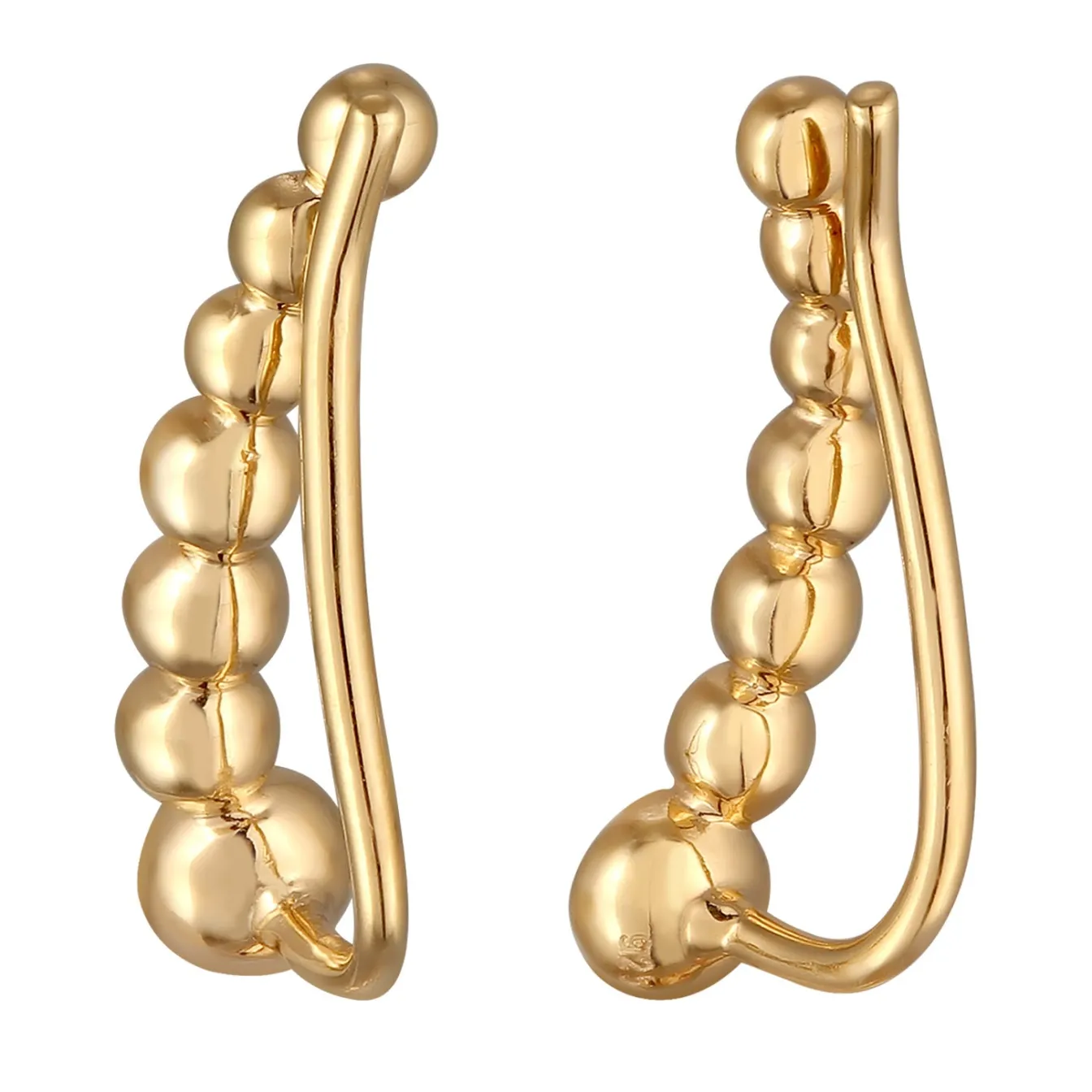 Elli "Earclimber Funkelnd | Kristall (Weiß)< Ohrringe|Silber