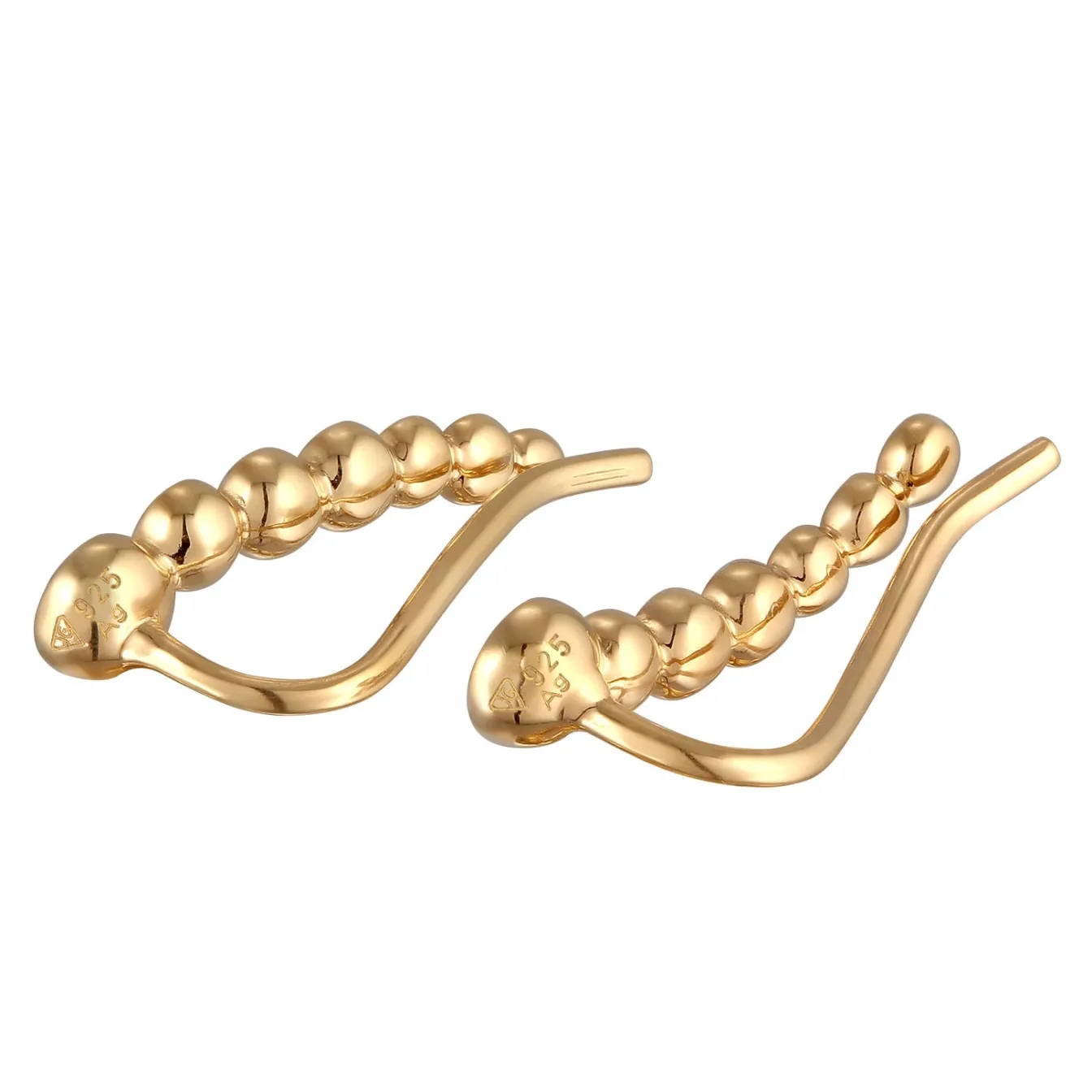 Elli "Earclimber Funkelnd | Kristall (Weiß)< Ohrringe|Silber