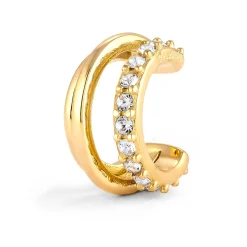 Elli "Earcuff | Glas Kristalle (Weiß)< Vergoldet|Ohrringe