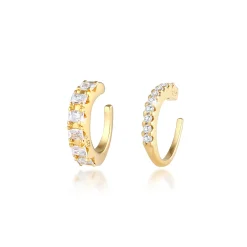 Elli "Earcuff | Zirkonia ( Weiß )< Ohrringe|Silber