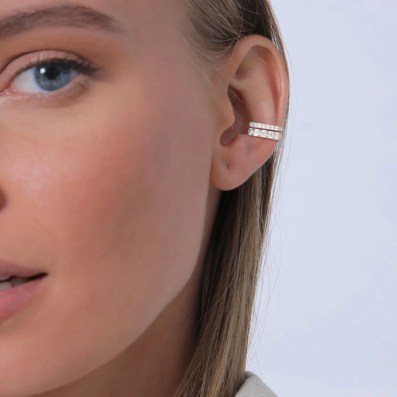 Elli "Earcuff | Zirkonia ( Weiß )< Ohrringe|Silber