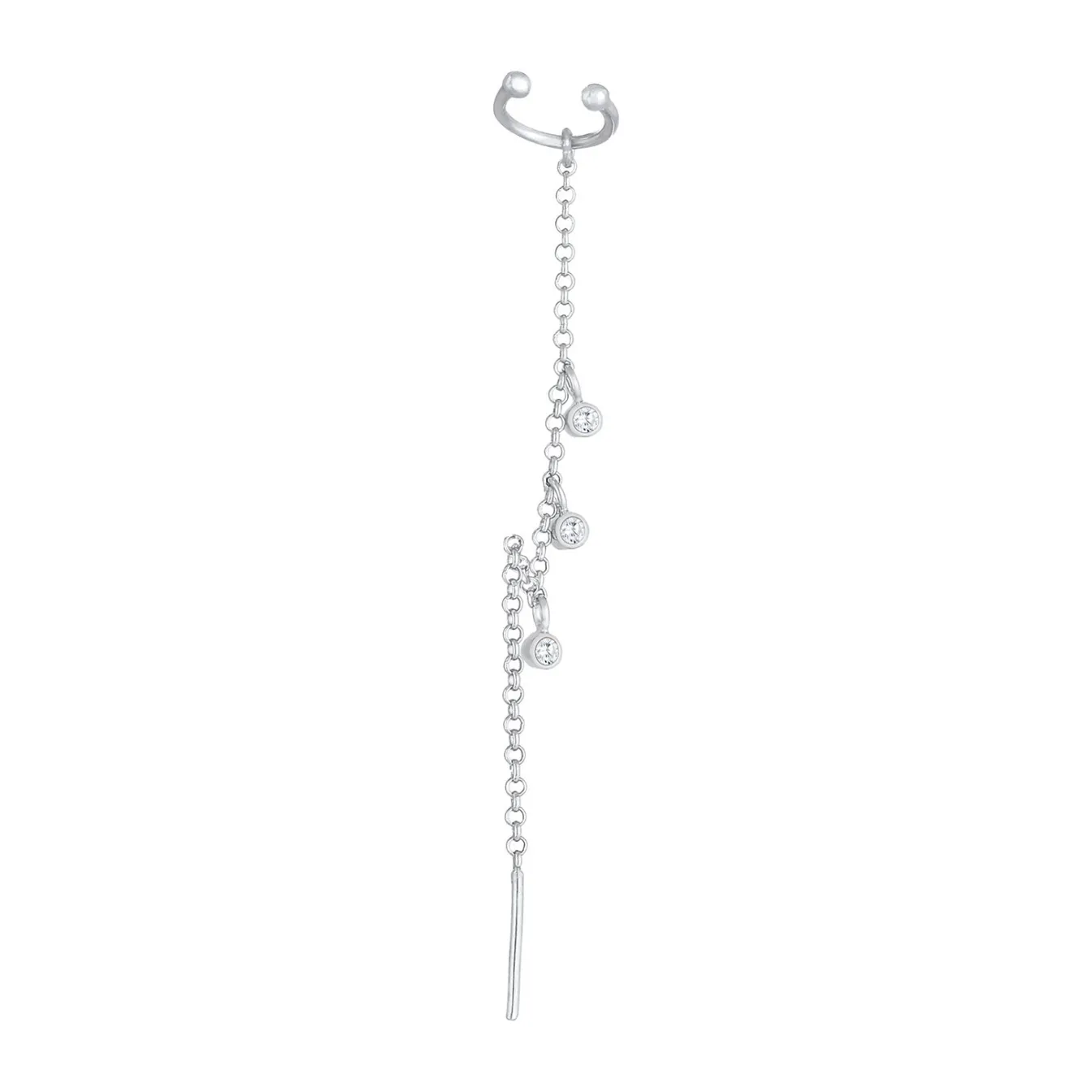 Elli "Earcuff | Zirkonia ( Weiß )< Ohrringe|Silber