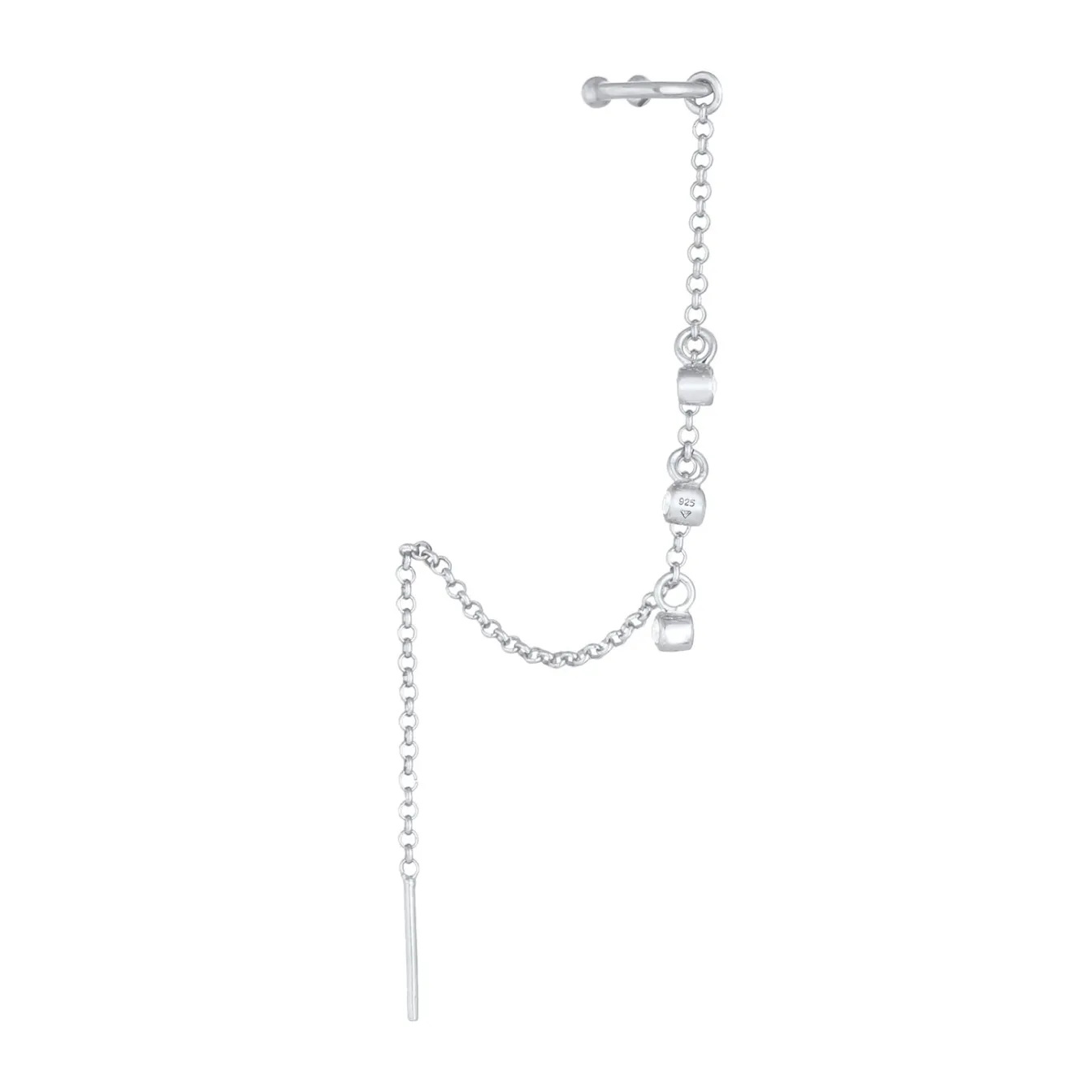 Elli "Earcuff | Zirkonia ( Weiß )< Ohrringe|Silber