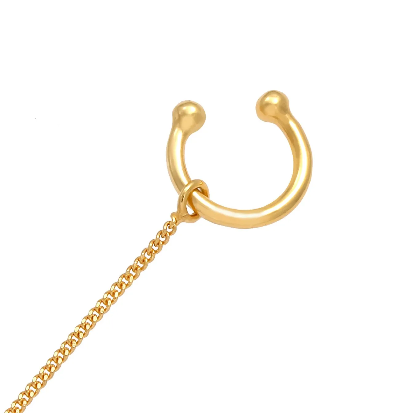 Elli "Earcuff Ear Chain< Ohrringe|Vergoldet