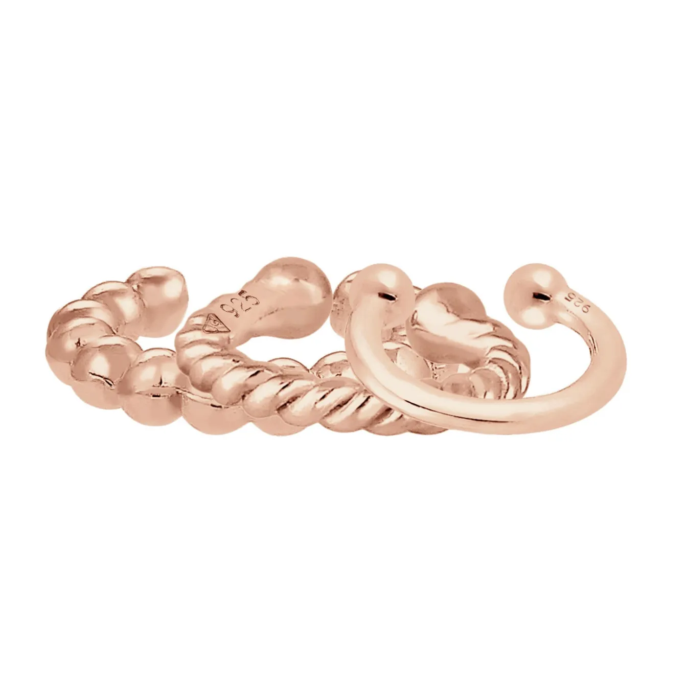 Elli "Earcuff 3er Set Basic< Roségold|Ohrringe