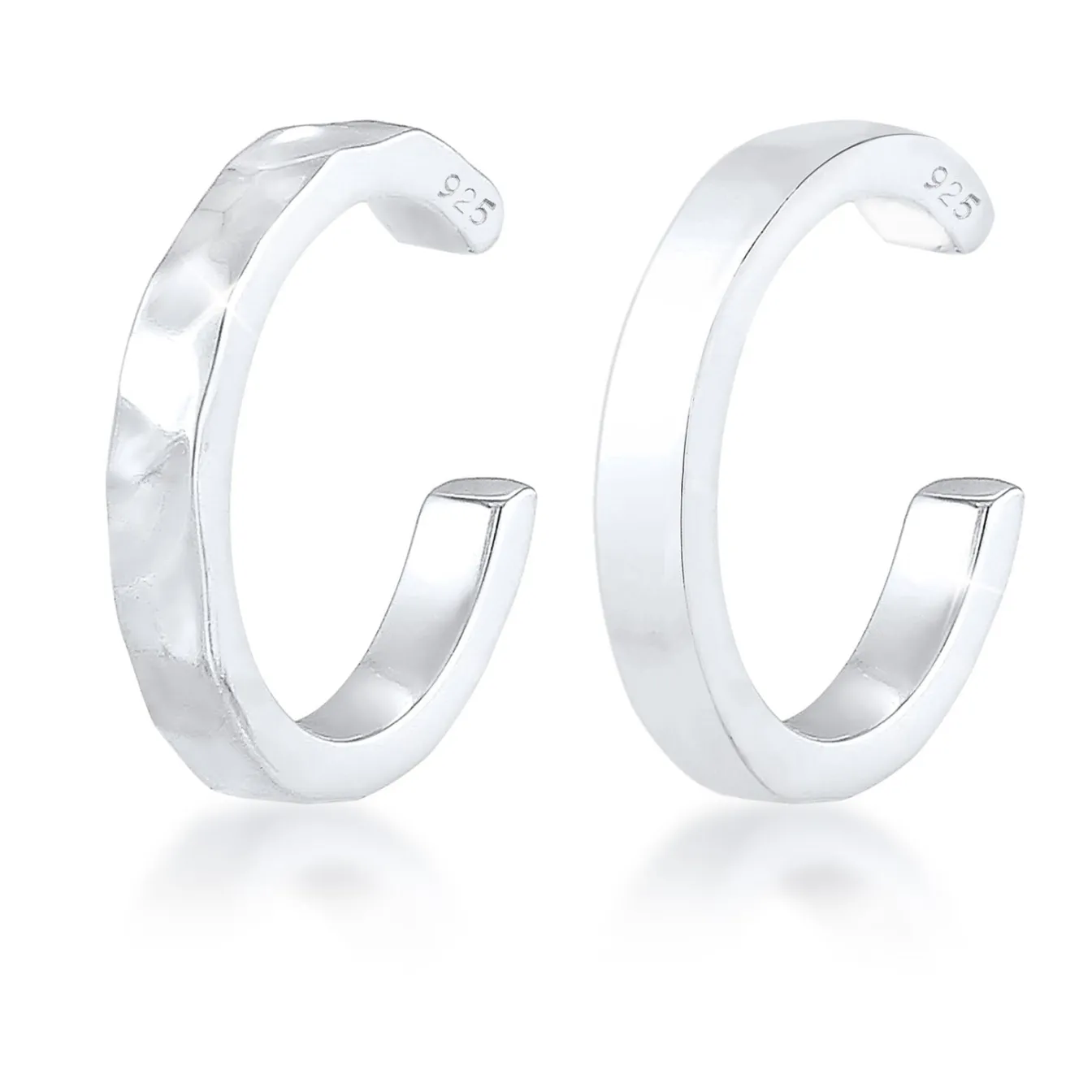 Elli "Earcuff 2er Set glänzend & gehämmert< Roségold|Ohrringe