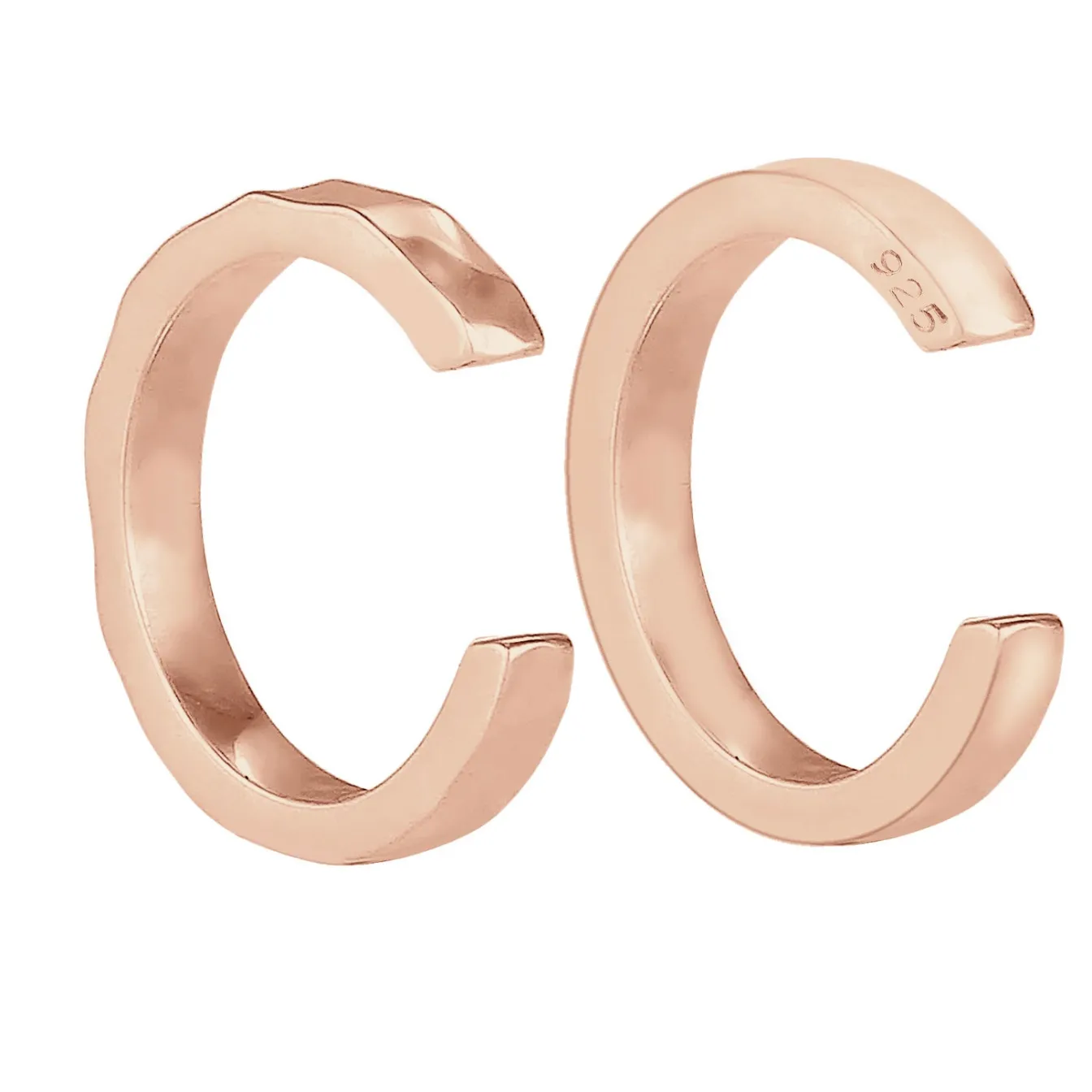Elli "Earcuff 2er Set glänzend & gehämmert< Roségold|Ohrringe