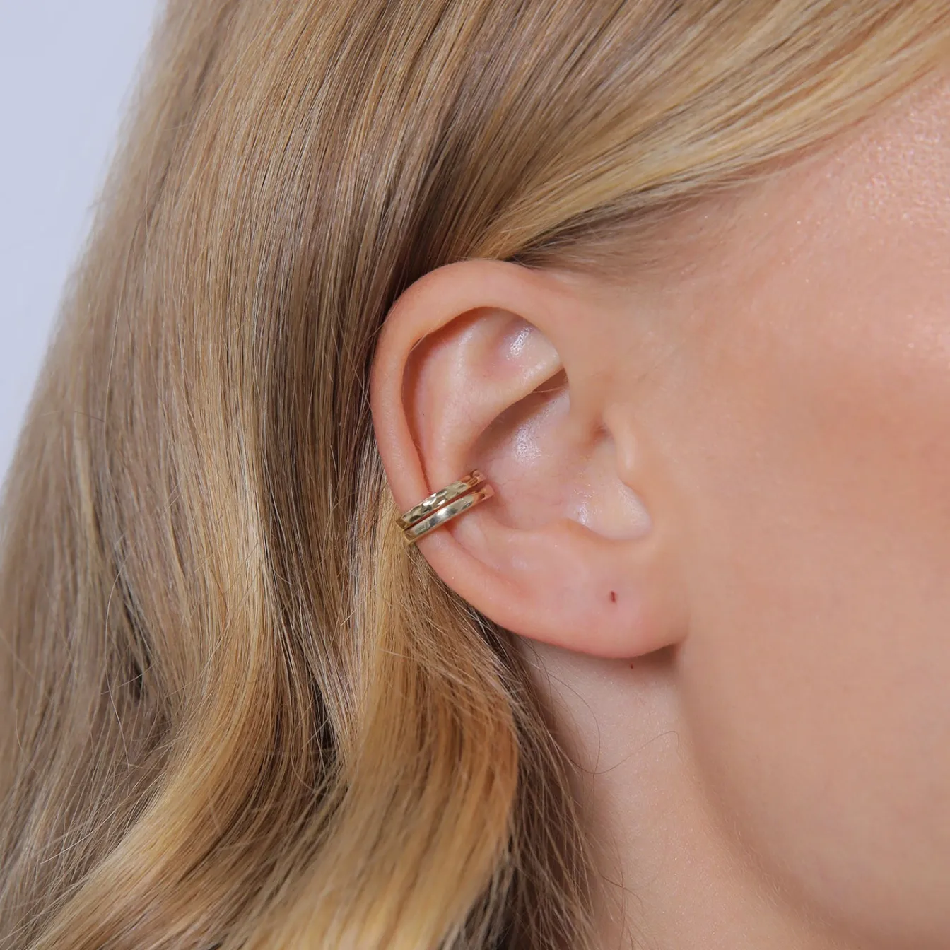 Elli "Earcuff 2er Set glänzend & gehämmert< Roségold|Ohrringe