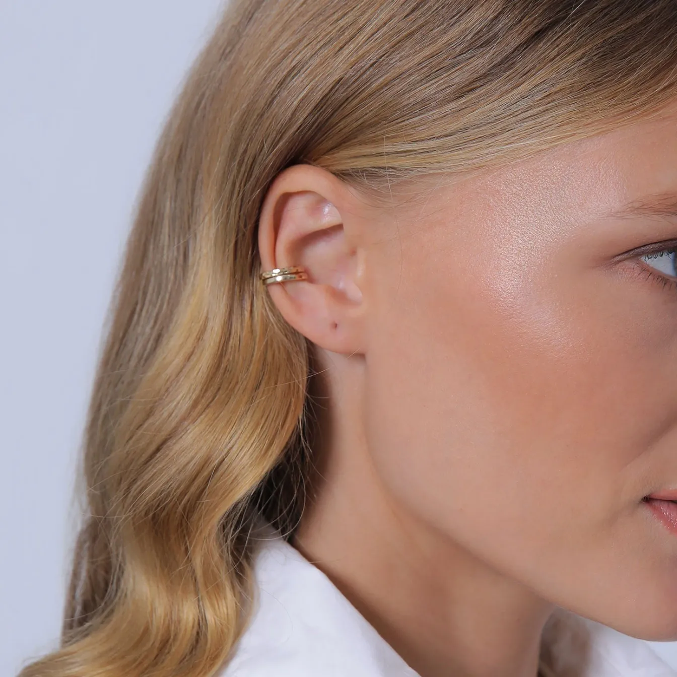 Elli "Earcuff 2er Set glänzend & gehämmert< Roségold|Ohrringe