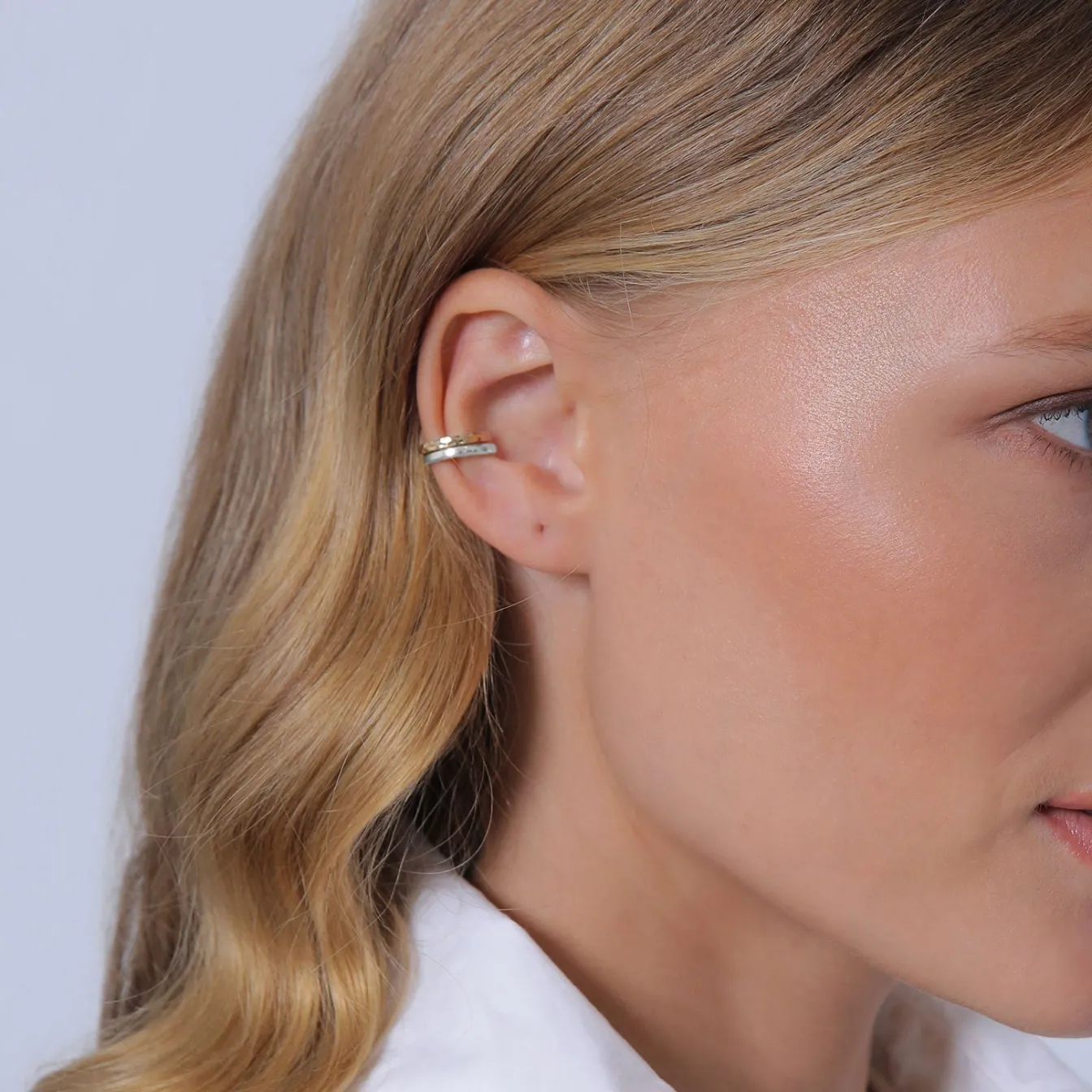 Elli "Earcuff 2er Set glänzend & gehämmert< Roségold|Ohrringe