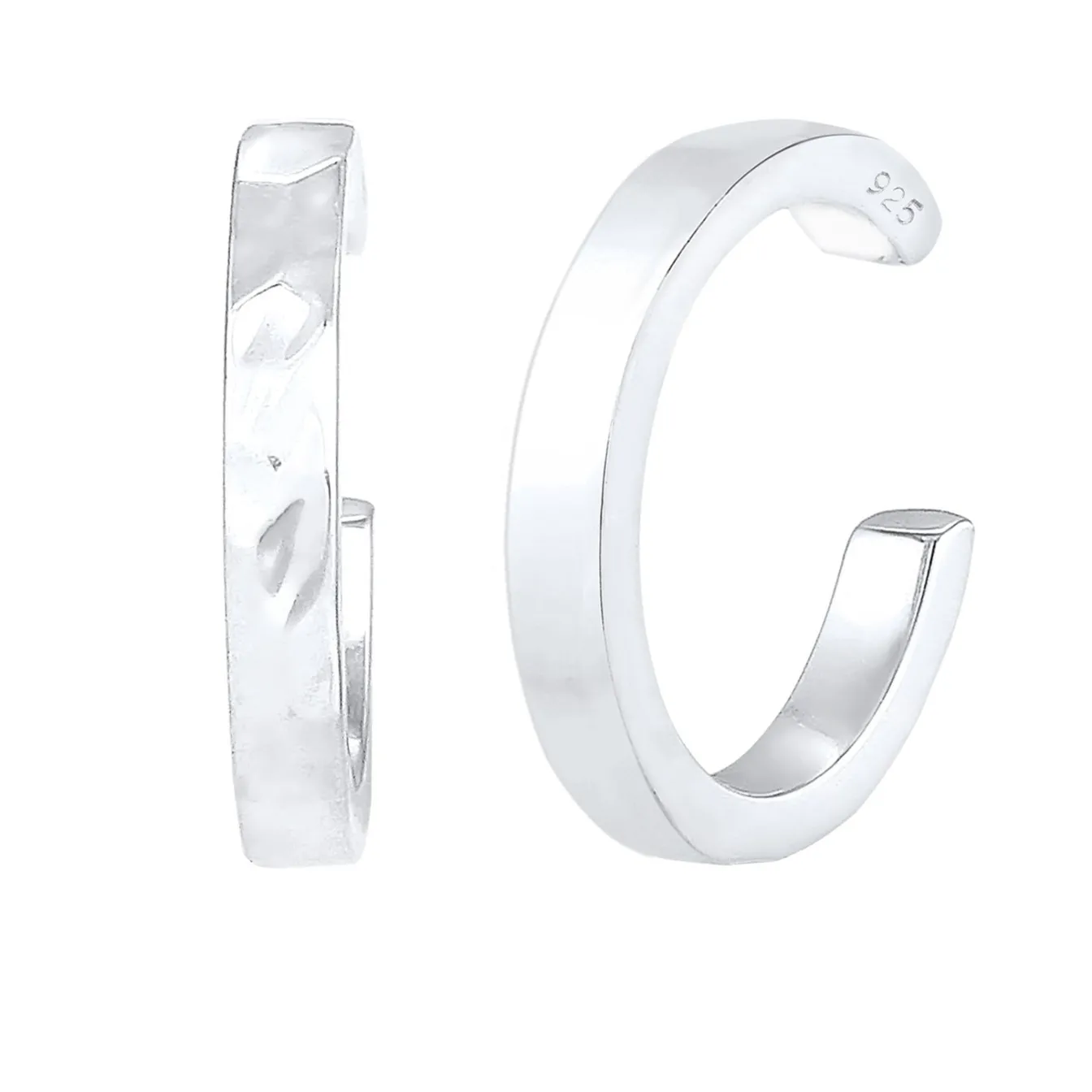 Elli "Earcuff 2er Set glänzend & gehämmert< Roségold|Ohrringe