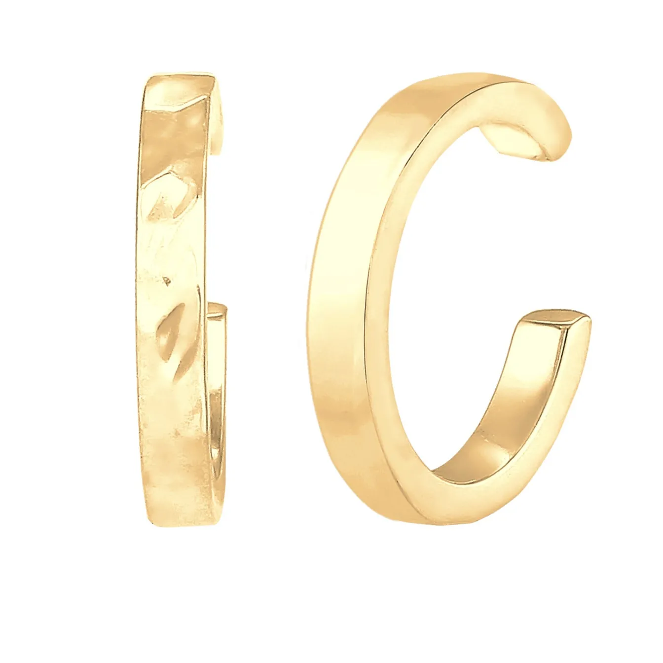 Elli "Earcuff 2er Set glänzend & gehämmert< Roségold|Ohrringe