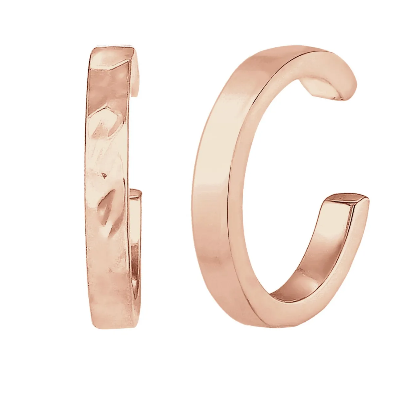 Elli "Earcuff 2er Set glänzend & gehämmert< Roségold|Ohrringe