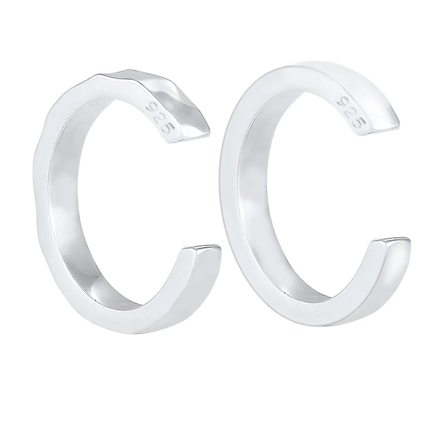 Elli "Earcuff 2er Set glänzend & gehämmert< Roségold|Ohrringe