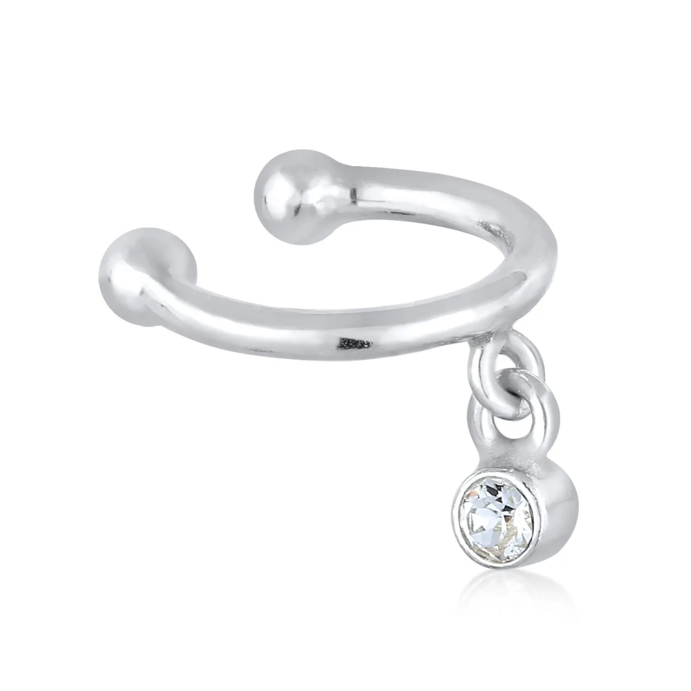 Elli "Earcuff Kugel | Kristall (Weiß)< Letzte Chance|Ohrringe