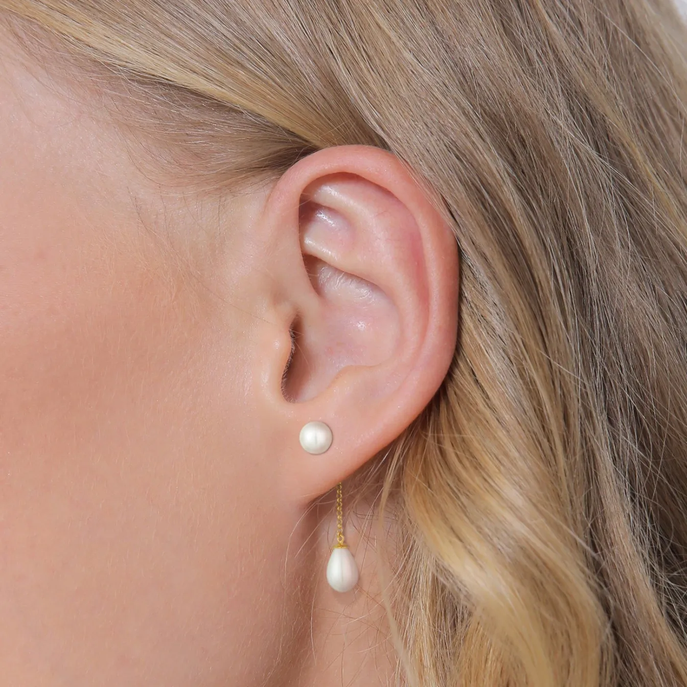 Elli "Earjacket | Muschelkernperlen< Perlen|Ohrringe