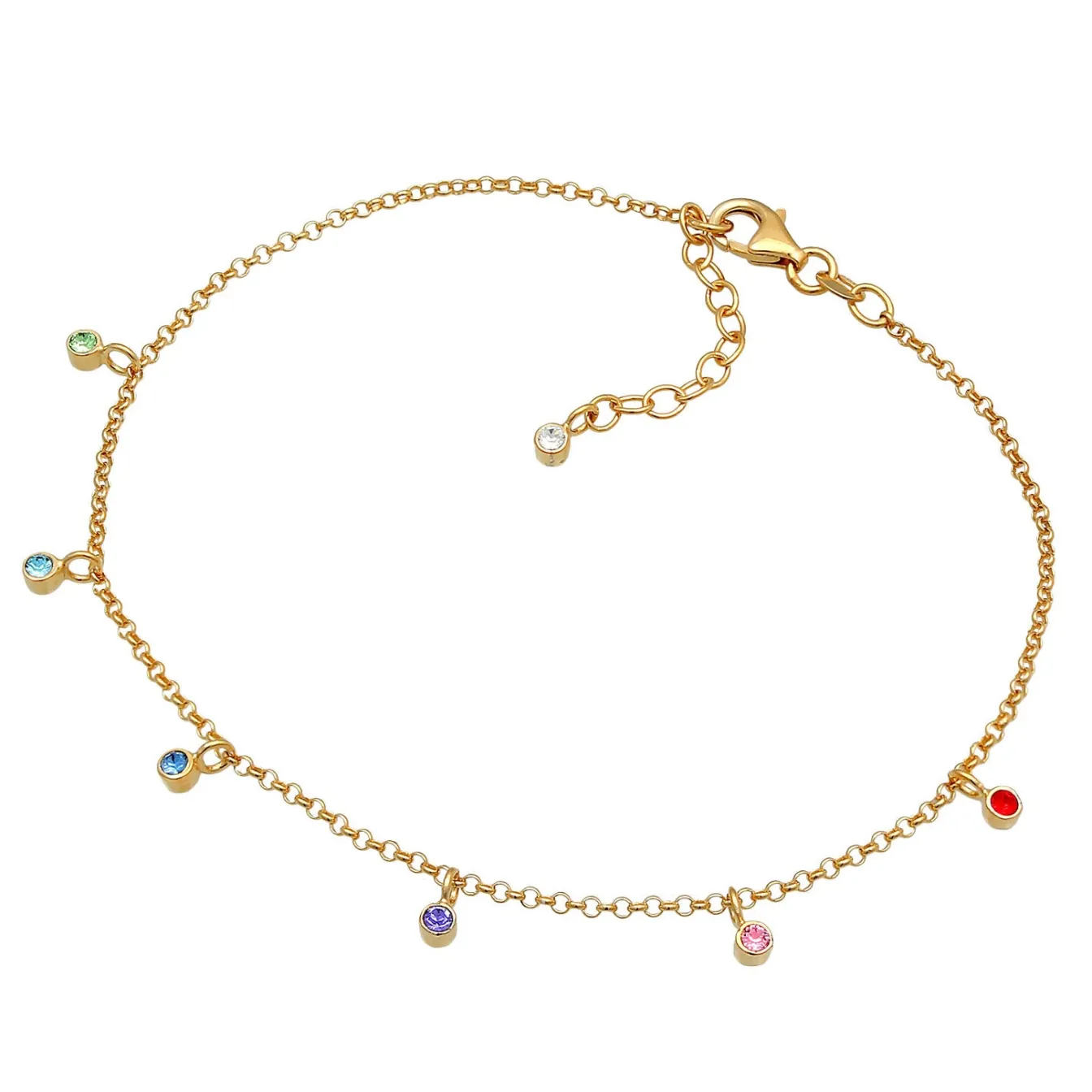 Elli "Fußkettchen | Kristall (Hellblau)< Fußschmuck|Vergoldet
