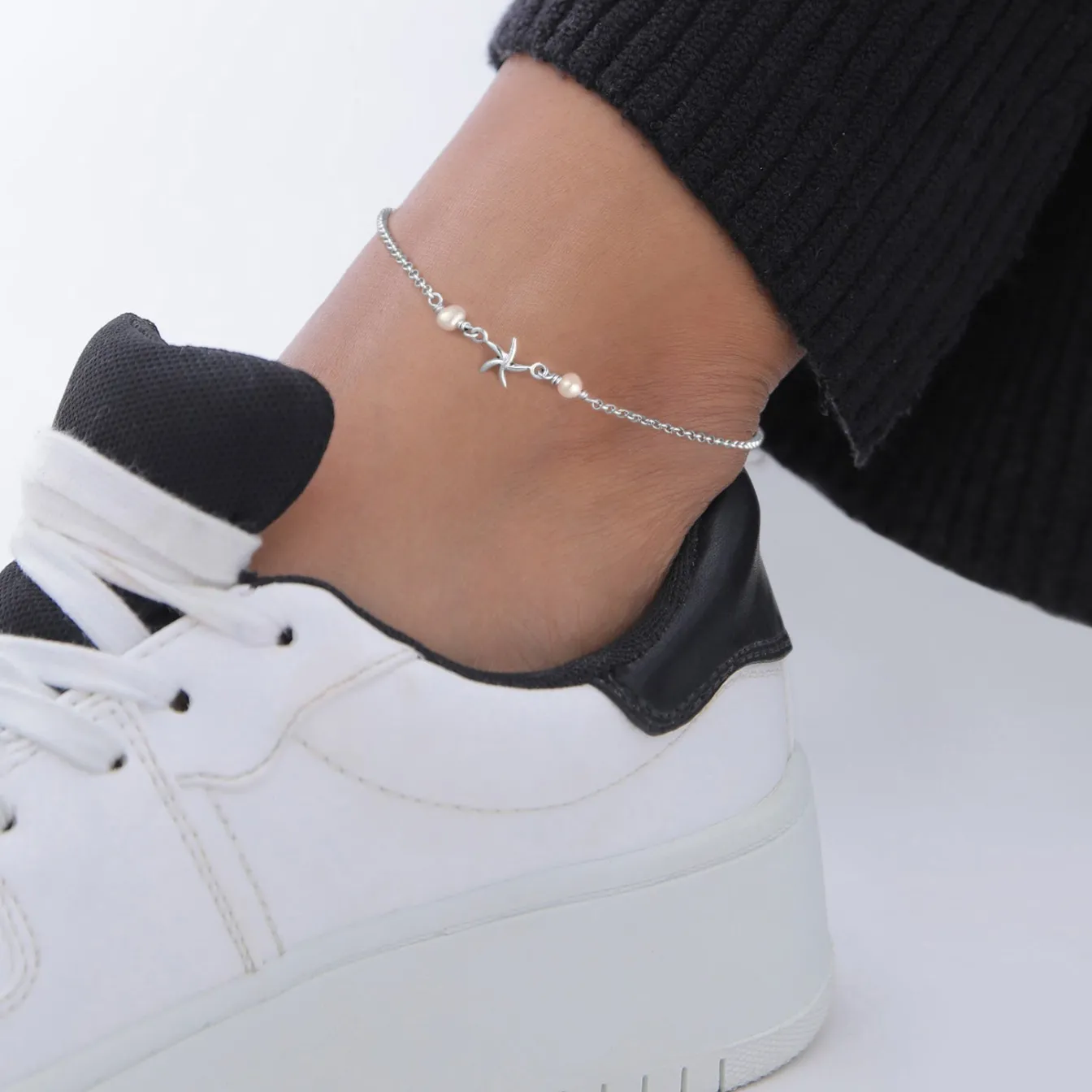 Elli "Fußkettchen | Süßwasserperle< Symbol-schmuck|Perlen