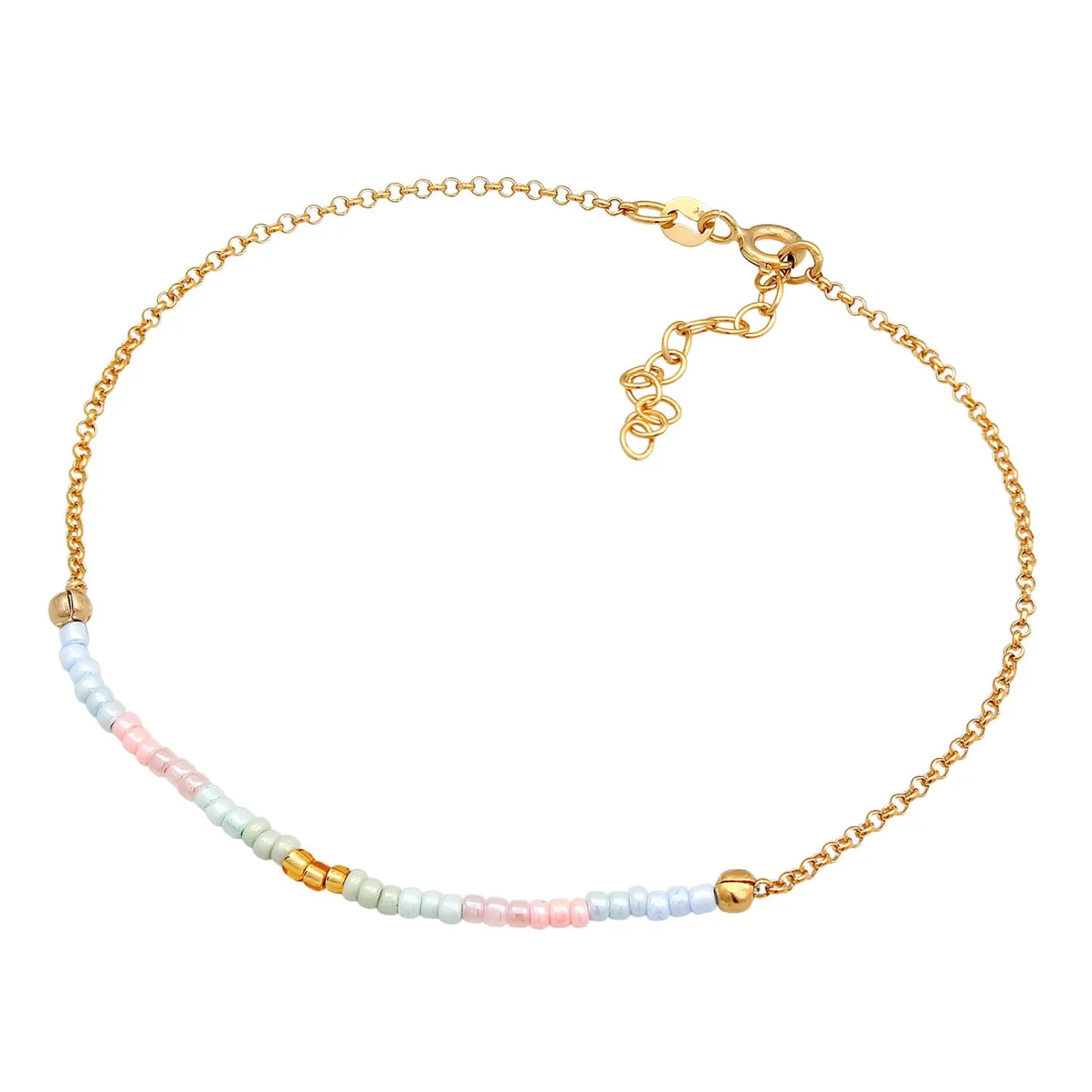 Elli "Fußkettchen Beads< Fußschmuck|Vergoldet