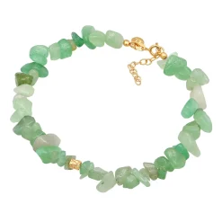 Elli "Fußkettchen Beads | Aventurin Steine (Grün)< Fußschmuck|Vergoldet