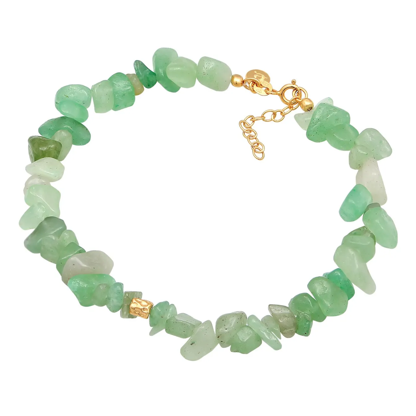 Elli "Fußkettchen Beads | Aventurin Steine (Grün)< Fußschmuck|Vergoldet