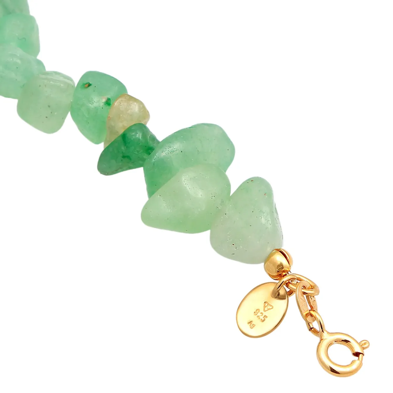 Elli "Fußkettchen Beads | Aventurin Steine (Grün)< Fußschmuck|Vergoldet