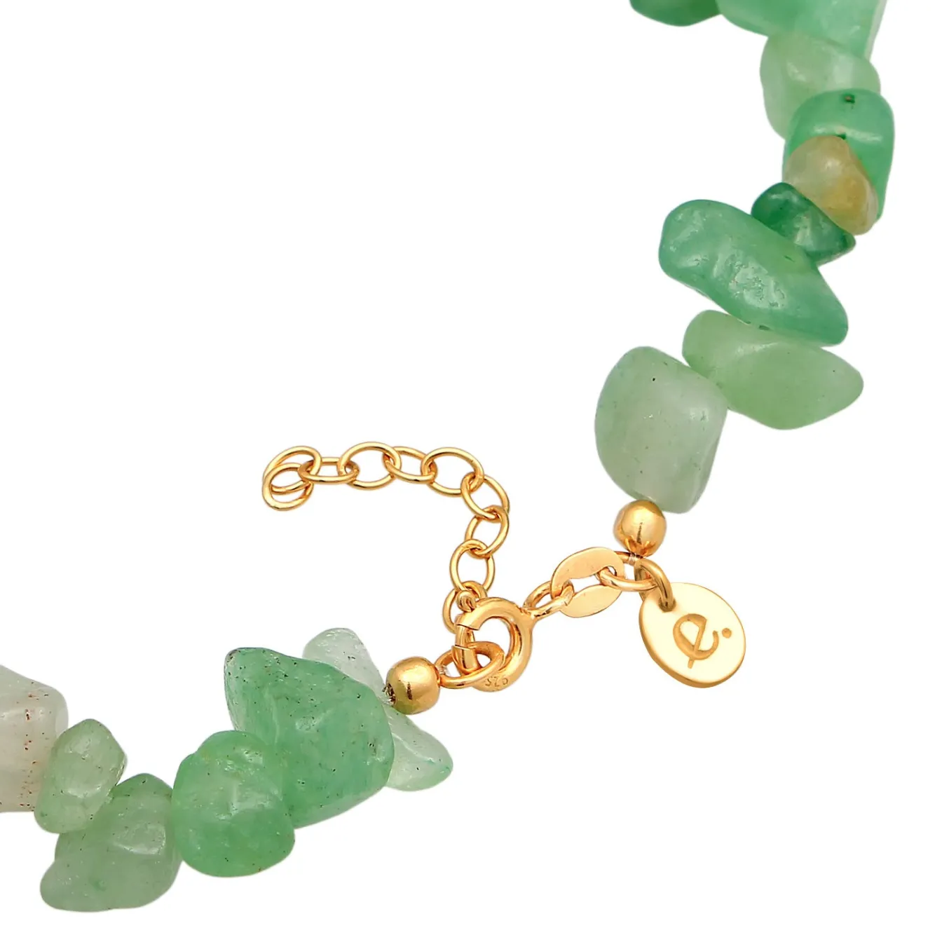 Elli "Fußkettchen Beads | Aventurin Steine (Grün)< Fußschmuck|Vergoldet