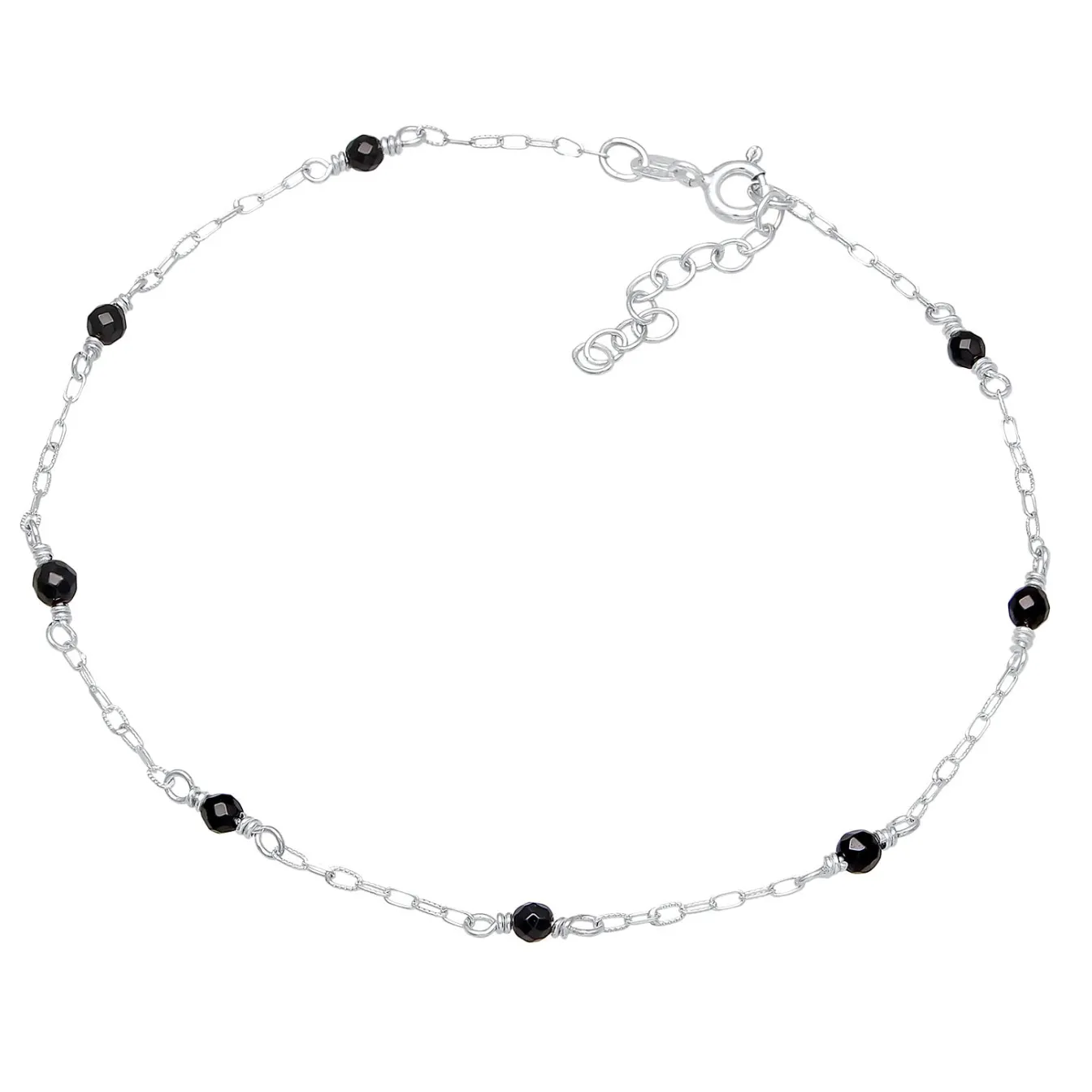 Elli "Fußkettchen Beads | Onyx Perlen (Schwarz)< Perlen|Fußschmuck