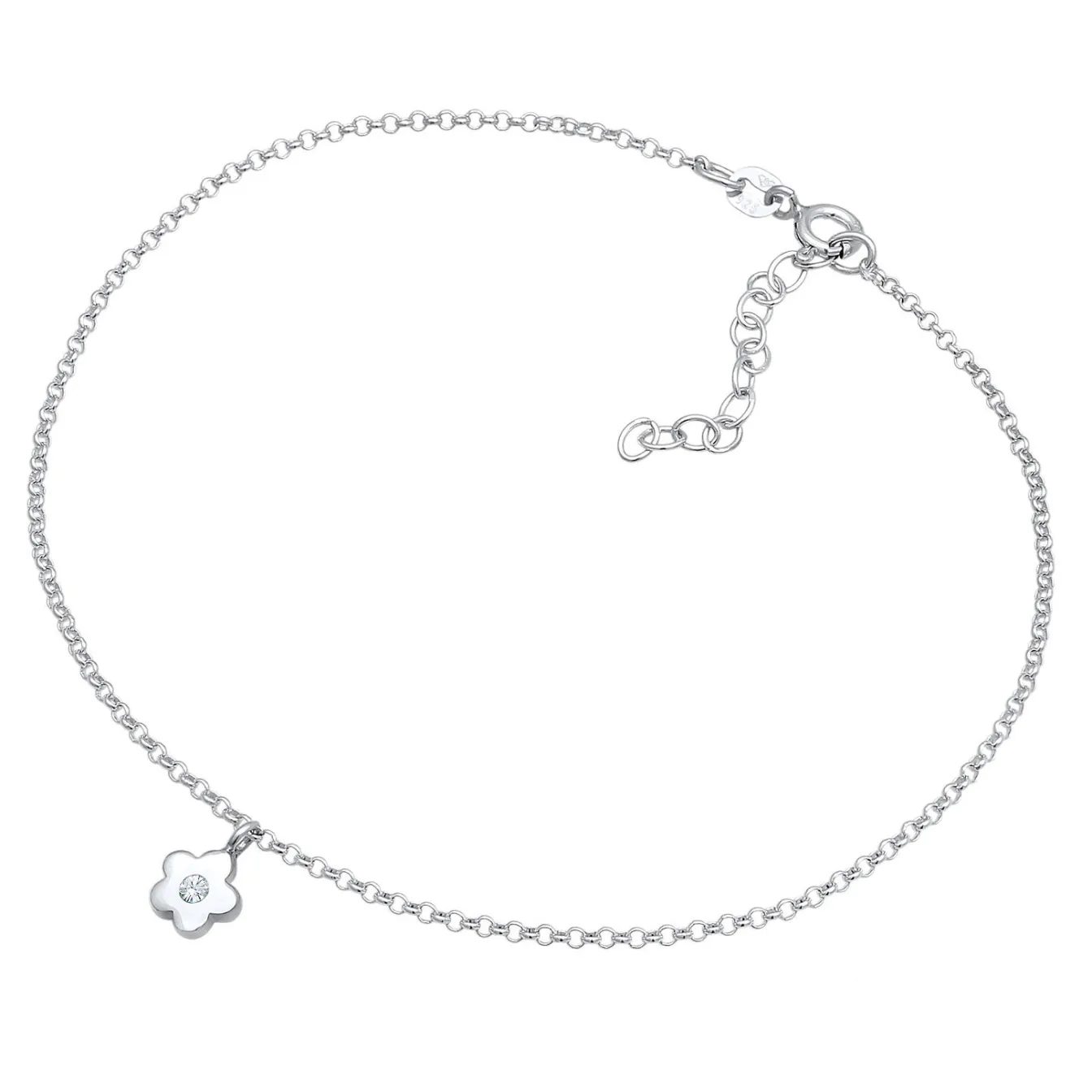 Elli "Fußkettchen Blume | Kristall (Weiß)< Symbol-schmuck|Fußschmuck
