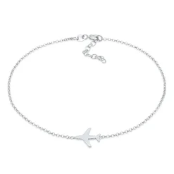 Elli "Fußkettchen Flugzeug Symbol< Silber|Symbol-schmuck