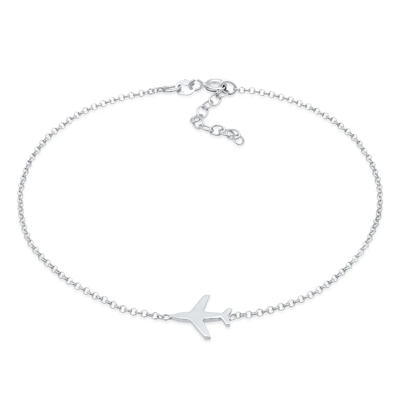 Elli "Fußkettchen Flugzeug Symbol< Silber|Symbol-schmuck