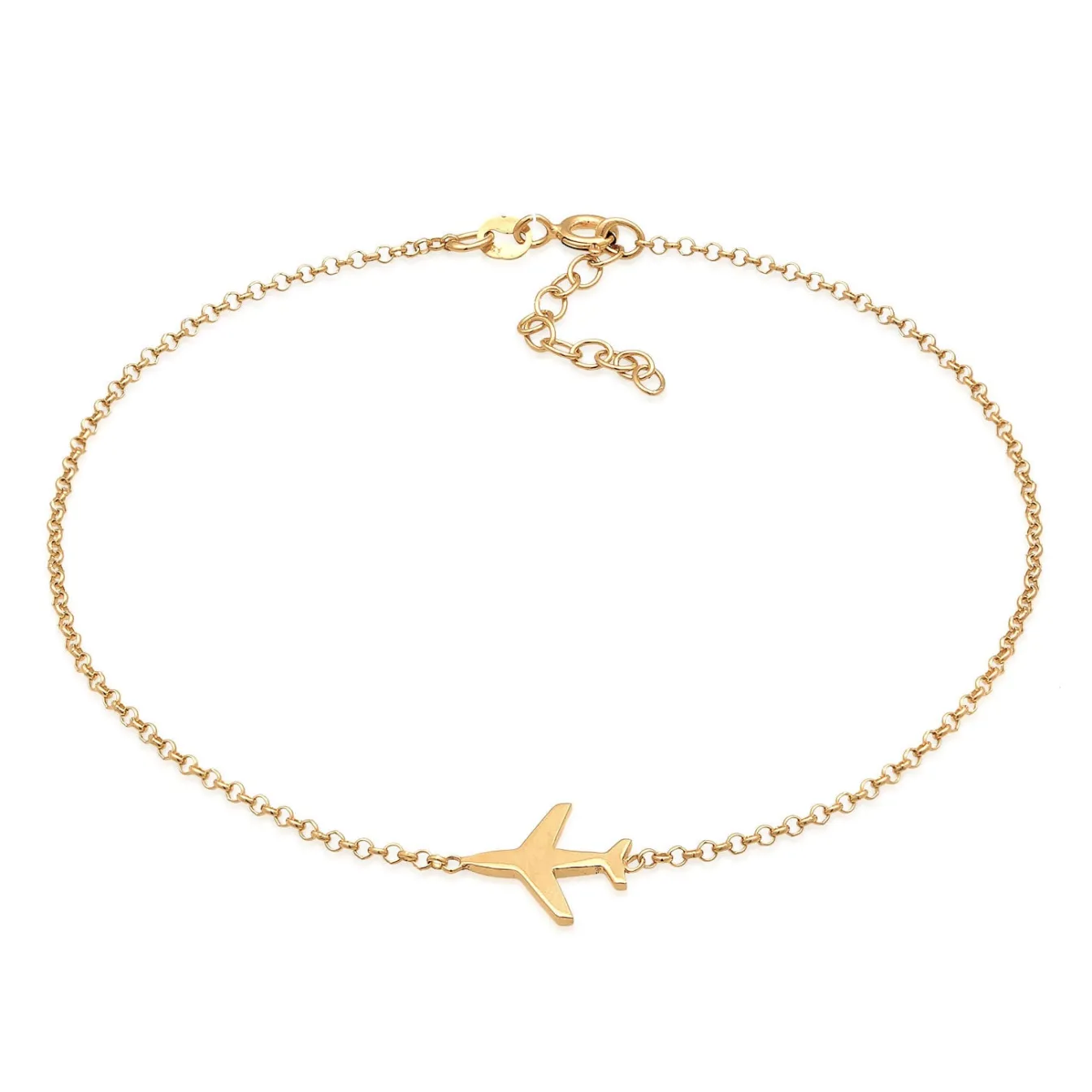 Elli "Fußkettchen Flugzeug Symbol< Silber|Symbol-schmuck