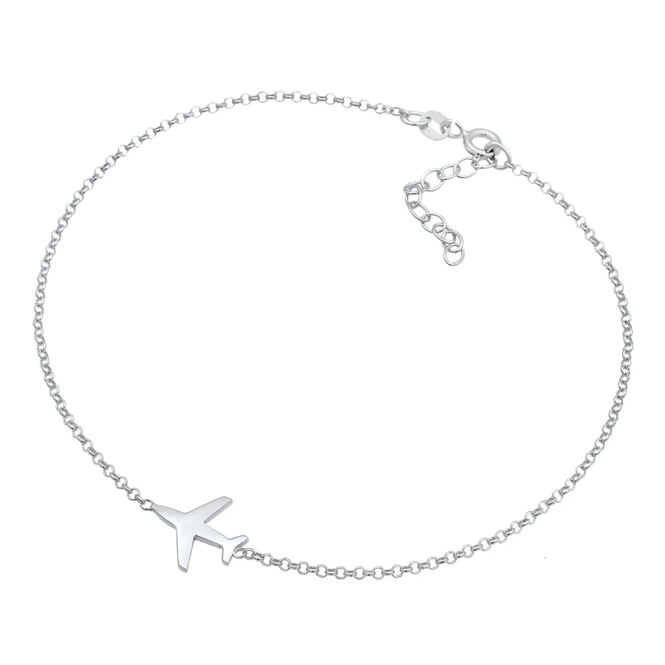 Elli "Fußkettchen Flugzeug Symbol< Silber|Symbol-schmuck